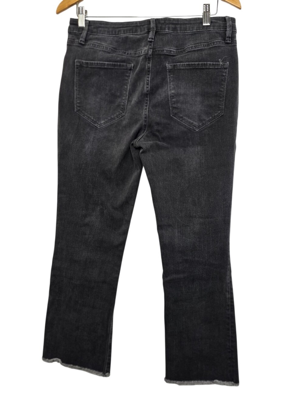 Free People We The Free Gray High Rise Straight Leg Raw Hem Jeans Grunge 31 - Picture 3 of 6